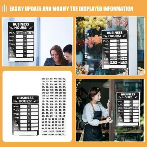 Deurdisplayset met openingstijden 2
