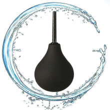 (224ML, Black) Enema Bulb Douche for Men & Women, Reusable Cleaning Silicone Slim Nozzle Douche, Safe Comfortable R