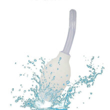 (310ML, Transparent) Enema Bulb Douche for Men & Women, Reusable Cleaning Silicone Slim Nozzle Douche, Safe Comfortable R