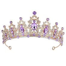 Red and Gold Rhinestone Crown for Women