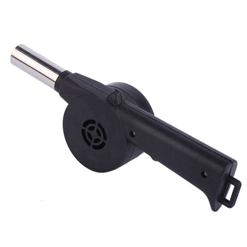 Hand-Cranked BBQ Grill Air Blower – Black, ABS +