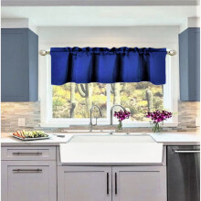 Kitchen valance thermal royal blue 54 in x 18 in