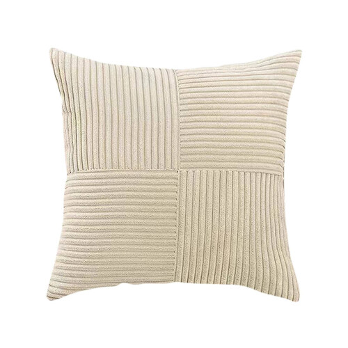 Capa de almofada de veludo cotelê bege, 45x45 cm (18x18 polegadas) 1