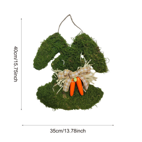 Guirlanda de Coelho da Páscoa de 40 cm com Cenoura e Laço 1