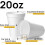 20 oz White Foam Cups (50 Pack) USA-Made 2