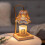 Blomsterlysvarmerlampe med glasliljedesign, 2 pærer, 3