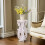 Farmhouse Round Side Table Rustic Wood White 4