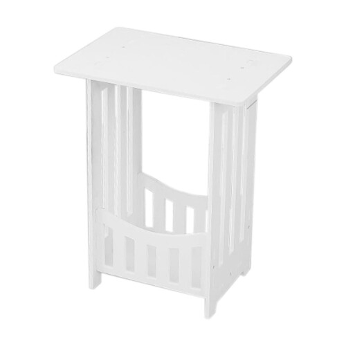 White PVC Nightstand with Open Shelf 1 Piece 1