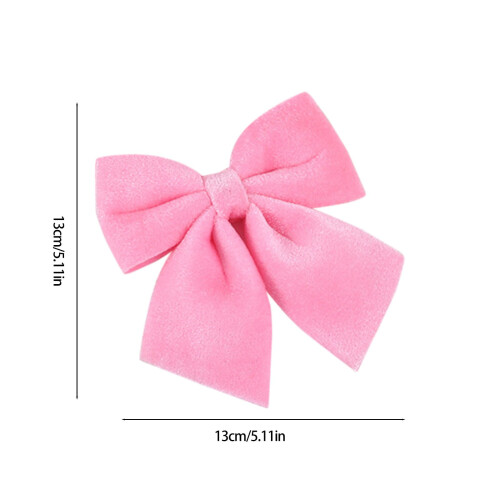 Velvet Christmas Tree Bow Decoration Pink 2