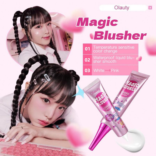 Olauty Magic Blusher Cream Color Changing Blush Stick Matte Subtle Flush Long-Lasting 2