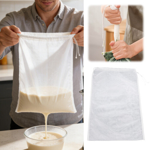 Feinmaschiger Nylon-Siebbeutel – Wiederverwendbar für Nussmilch 1