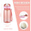 Rosa vattenflaska, 400 ml, bred mun med sil 2