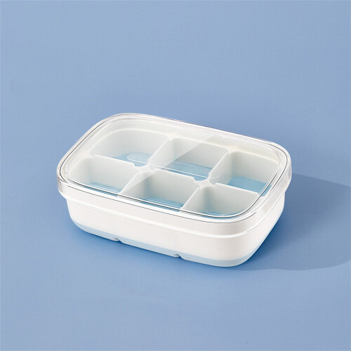 Forma de gelo de silicone com tampa – Forma compacta para 6 cubos 1