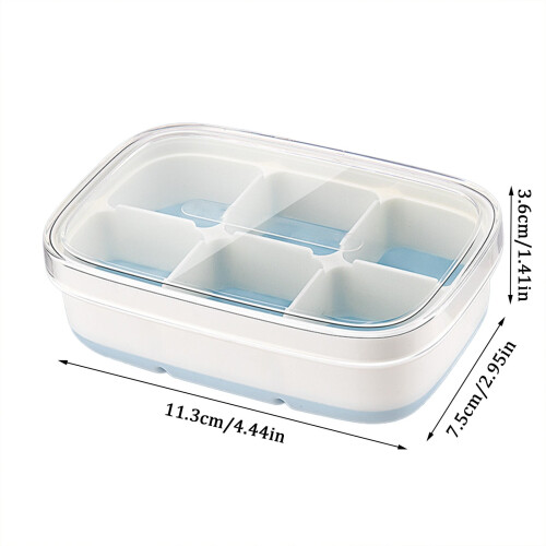 Forma de gelo de silicone com tampa – Forma compacta para 6 cubos 2