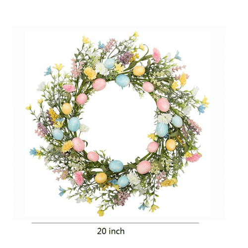 Coroană artificială de Paște de 20" cu fructe de pădure și ouă 1