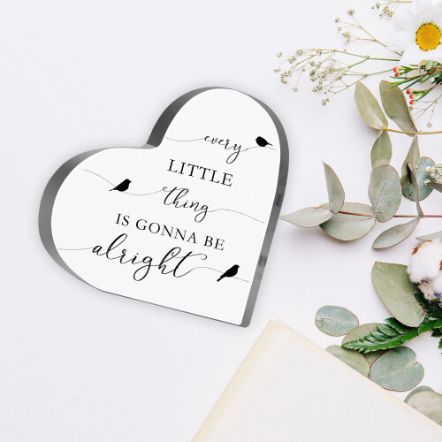 Placa de acrílico em formato de coração com versículo bíblico, 10x10 cm (4x4 polegadas) 2