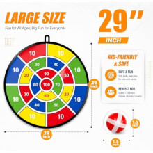BooTaa 29 Large Kids Dart Board with Sticky Balls Indoor Outdoor Party Game