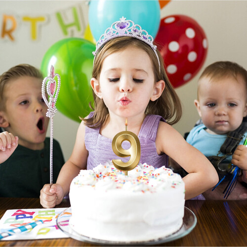 Vela de cumpleaños 3D con el número 9 – Cera y plástico 2