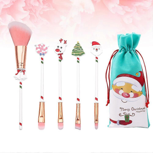 Makeup Cosmetic Brush Sets for Christmas Gift 6Pcs White Mini Brush 2