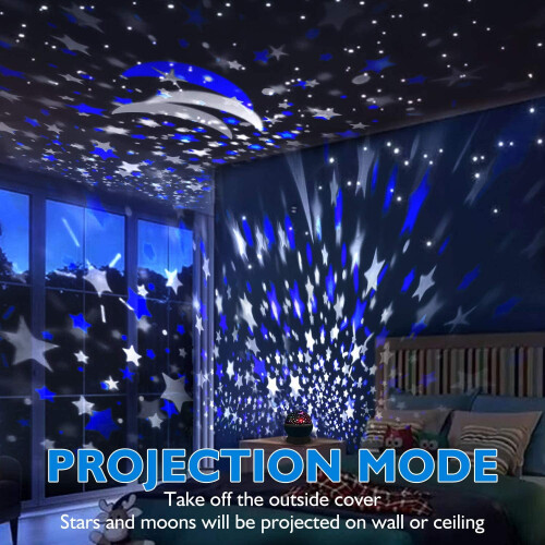 Projetor de estrelas com luz noturna, 4 LEDs e 12 cores. 1