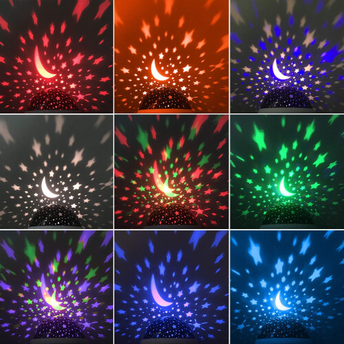 Projetor de estrelas com luz noturna, 4 LEDs e 12 cores. 2