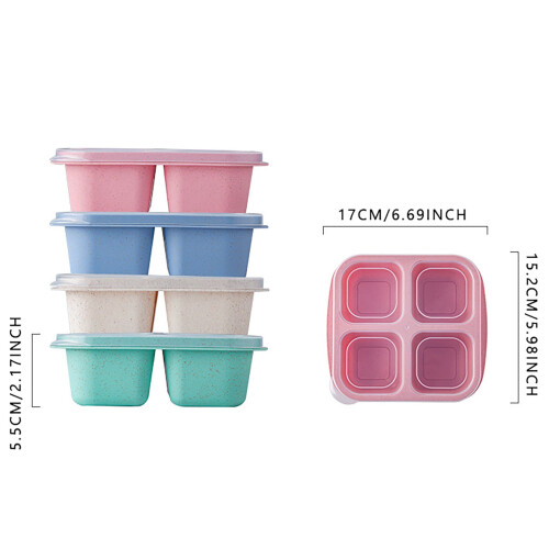 Κουτί Bento 4 τμημάτων – Ίνες σιταριού και σιλικόνη, 2