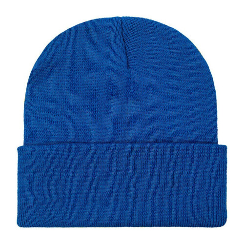 Knit Winter Beanie Hat Soft Acrylic Warm Cuffed Blue 2