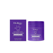 Purple tooth powder mild gum protection teeth cleaning fresh breath gloss clean
