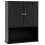 Wall-Mounted Bathroom Cabinet, Black, 2 Doors, Adjustable Shelf 1