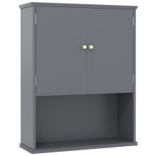 Bathroom Wall Cabinet with 2 Doors & Adjustable Shelf