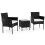 3-Piece Beige Rattan Balcony Set with Glass Table 1