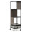 4-Tier Rotating Bookshelf with Wheels and Drawer, Gray 1