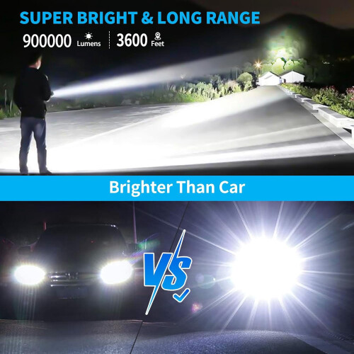 LED Flashlight Rechargeable 900000 Lumen 5 Modes 2