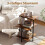 3-Tier Square End Table with Open Shelves, Rustic Brown 3