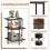 3-Tier Square End Table with Open Shelves, Rustic Brown 5