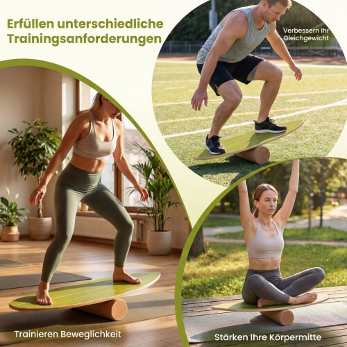 Balance Board Set with Cork Roller for Core Training 2