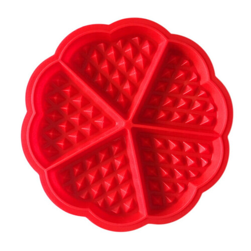 Rund rød silikonvaffelform 18 cm 1