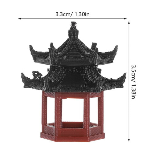 Mini pavillon décoratif micro paysager marron PP2 pièces 1