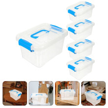 Blaue ABS-Schreibtischaufbewahrungsbox mit Deckel und Griff