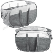 Set van 2 opvouwbare wasmanden, duurzaam gaas, 24x14x14 inch