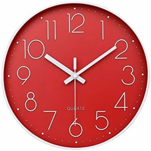 14 Inch Silent Wall Clock in Cement Grey