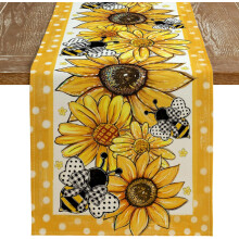 Chemin de table en coton et lin 13 x 72 pouces, multicolore