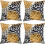 Fodere per cuscini decorativi con stampa floreale blu e gialla, set da 4 pezzi, 45x45 cm 1