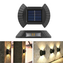 Lot de 12 lampes solaires pour clôture extérieure étanches IP65 à LED