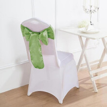 Nœuds de chaise en satin – Vert saule, 15 cm x 269 cm, paquet de 20