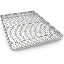 Plaque de cuisson demi-format avec grille, 45,7 cm (18 pouces), aluminium naturel