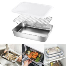 Stainless Steel Cookie Sheet with Wire Rack and Cover