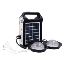 Gerador portátil de energia solar de 6V com USB e lâmpada.