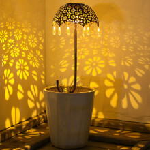 Harpi solar tuinlampen in regendruppel-paraplu-design, 6 stuks