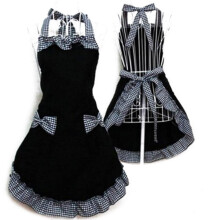 Grembiule da donna vintage con fiocco e tasca (1 pezzo)